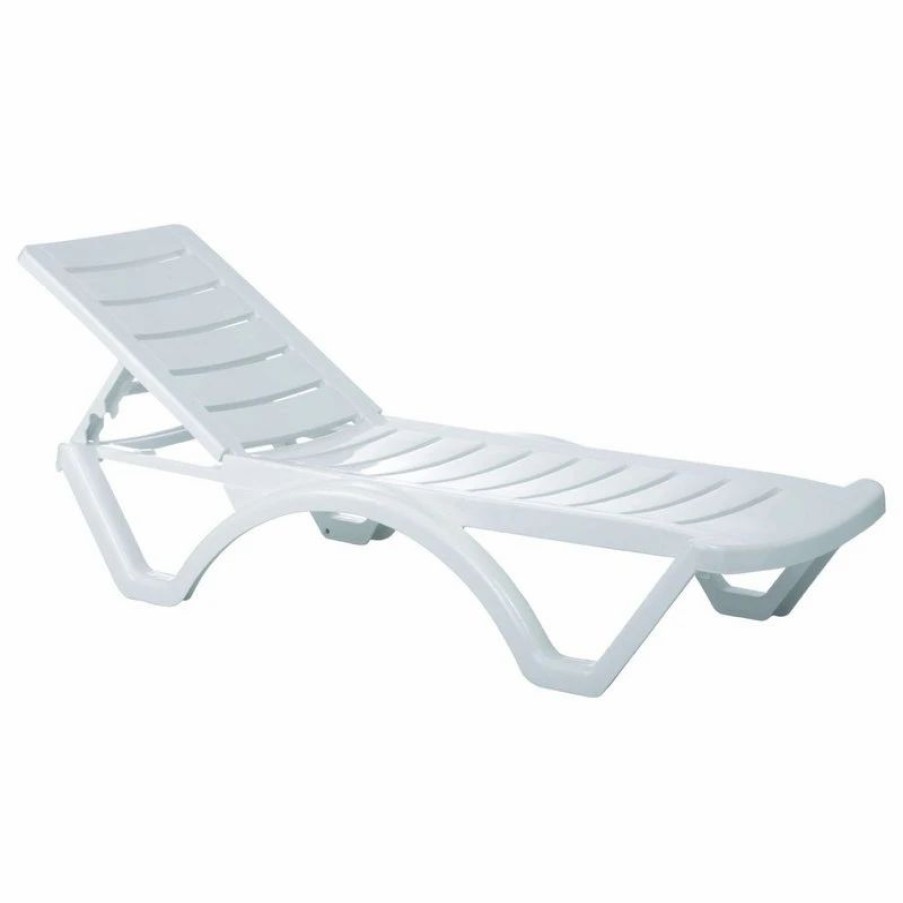 Outdoor Chairs * | Compamia Aqua Pool Chaise Lounge, White, Set Of 4