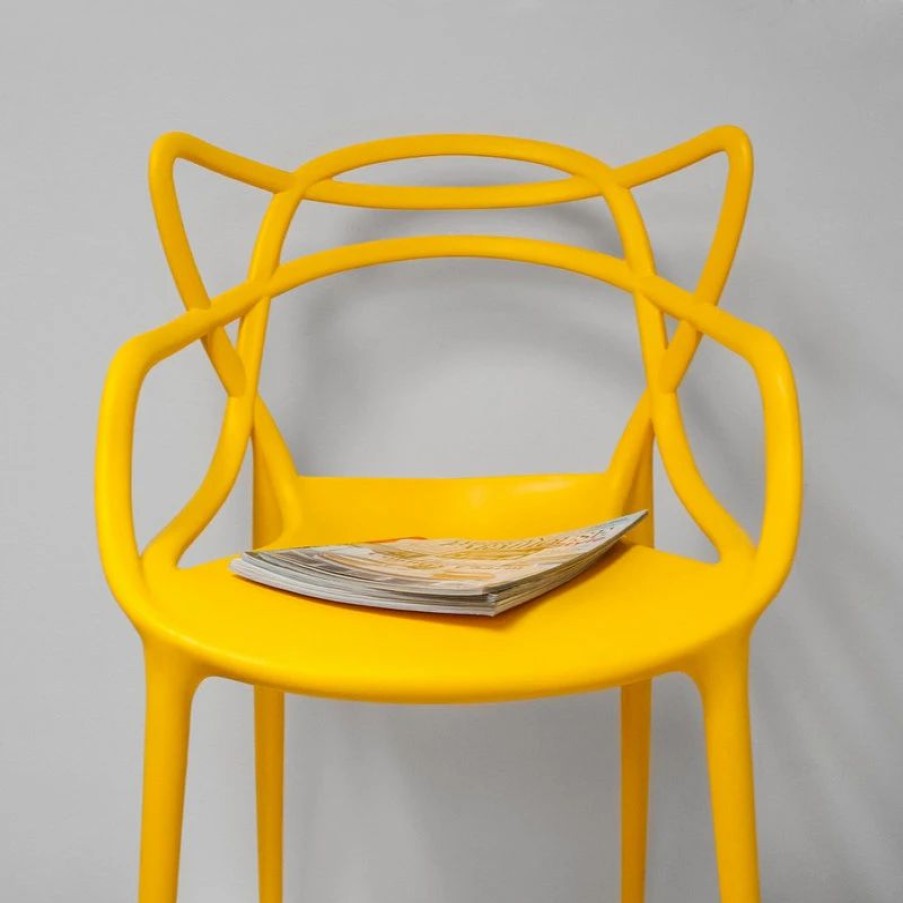 Outdoor Chairs * | Mod Made Modern Plastic Loop Dining Chair, Set Of 2, Yellow