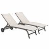 Outdoor Chairs * | Crestlive Products Adjustable Chaise Lounge Chair Outdoor Recliner With Wheels (Set Of 2), Beige