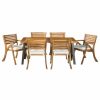 Outdoor Dining Furniture * | Gdfstudio 7-Piece Desoto Teak Finish Acacia Wood Patio Dining Set