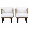 Outdoor Lounge Furniture * | Gdfstudio Rauser Outdoor Wicker Club Chair With Water Resistant Cushion (Set Of 2)