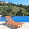 Outdoor Chairs * | Vifah Malibu Single Outdoor Natural Wood Chaise Lounge