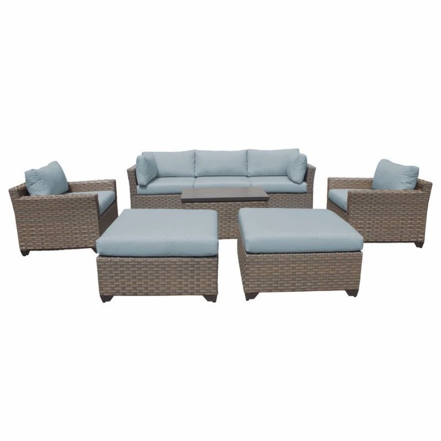 Outdoor Lounge Furniture * | Tkclassics Monterey 8 Piece Outdoor Wicker Patio Furniture Set 08A, Spa