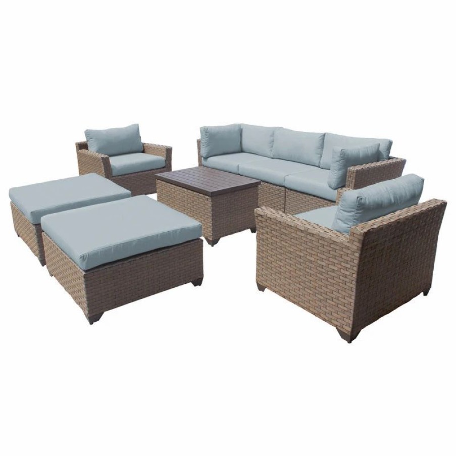 Outdoor Lounge Furniture * | Tkclassics Monterey 8 Piece Outdoor Wicker Patio Furniture Set 08A, Spa