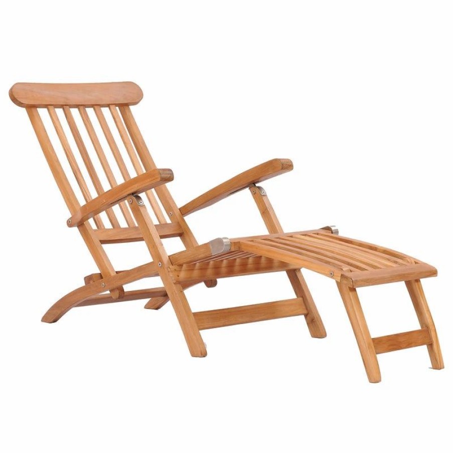 Outdoor Chairs * | Chic Teak Inc. Teak Wood Titanic Outdoor Patio Steamer Chair Made From A-Grade Teak Wood