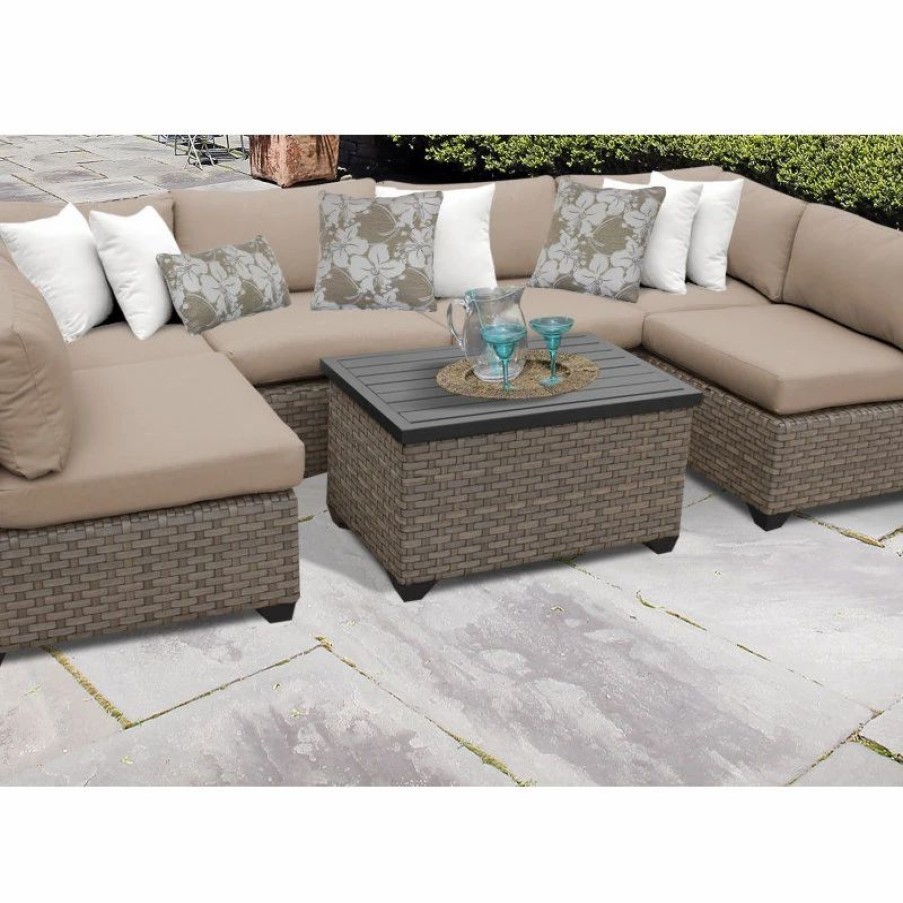 Outdoor Lounge Furniture * | Tkclassics Monterey 7 Piece Outdoor Wicker Patio Furniture Set 07A