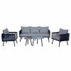 Outdoor Lounge Furniture * | Courtyard Casual Spring Valley 5 Piece Set With Sofa, Chairs, And Table