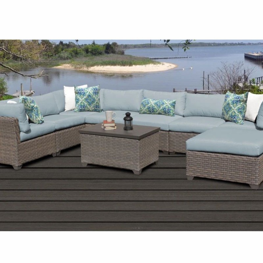 Outdoor Lounge Furniture * | Tkclassics Monterey 9 Piece Outdoor Wicker Patio Furniture Set 09B, Spa