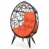 Outdoor Lounge Furniture * | Gdfstudio Michelle Outdoor Wicker Teardrop Chair With Cushion