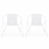 Outdoor Lounge Furniture * | Gdfstudio Elizabeth Modern Outdoor Iron Club Chair, Set Of 2, Matte White