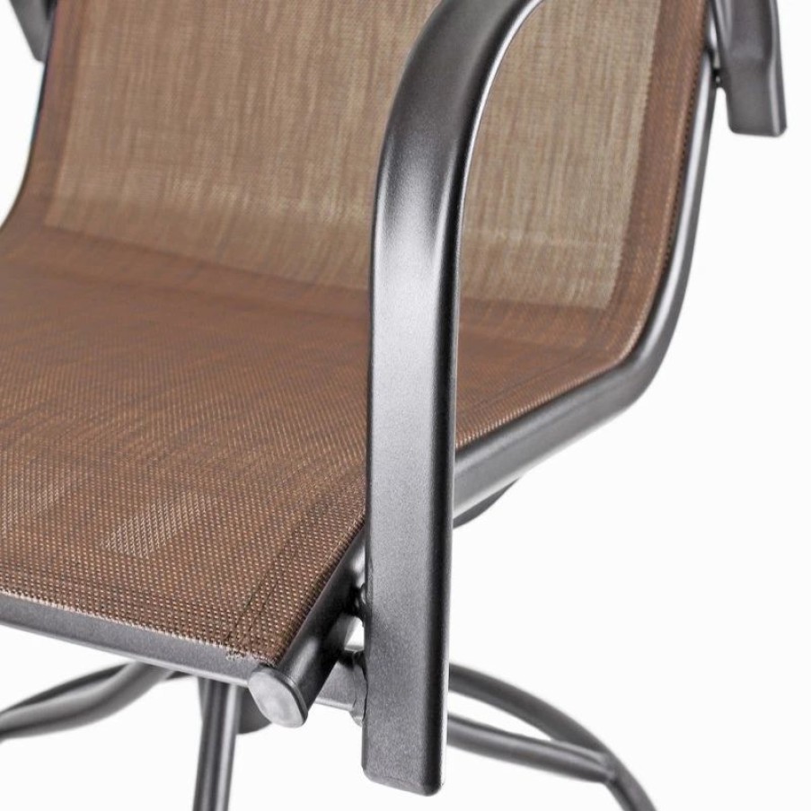 Outdoor Chairs * | Agio International Co., Inc Patio Master Sienna Swivel Rocker Metal Patio Chair, Brown Espresso Finish