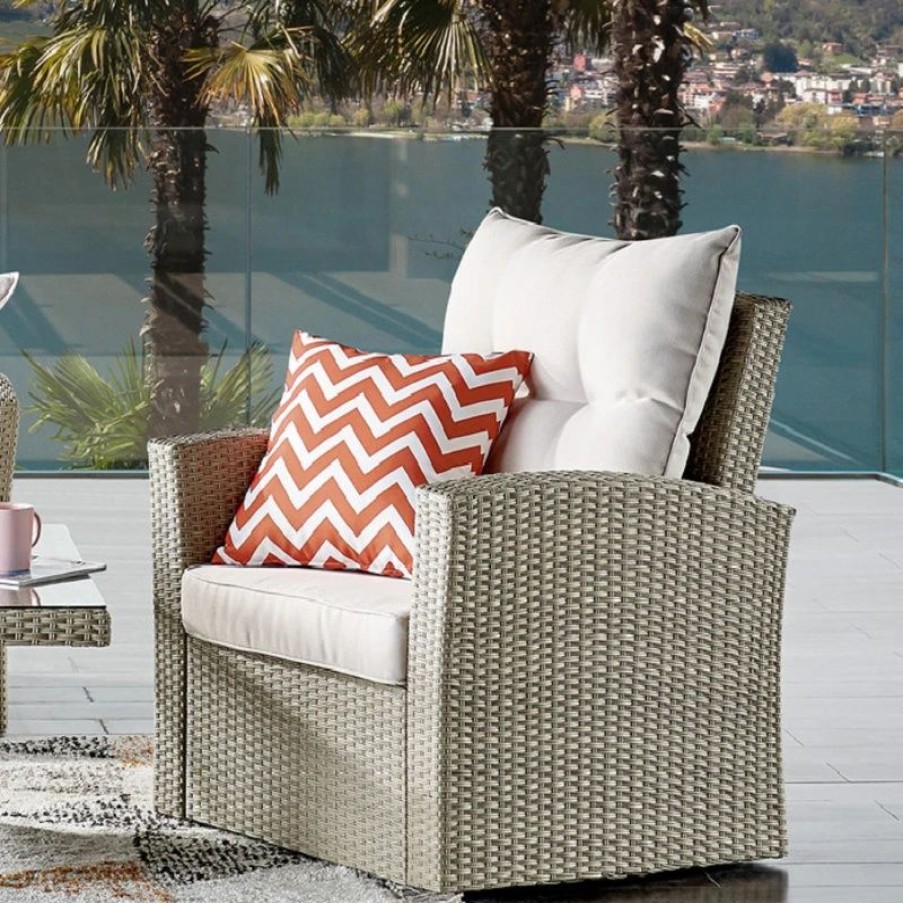 Outdoor Lounge Furniture * | Bolton Furniture, Inc. Canaan All-Weather Wicker Outdoor Armchair, Cushions