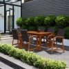 Outdoor Dining Furniture * | Amazonia Bahamas 7-Piece Eucalyptus Rectangular Patio Dining Set