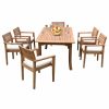 Outdoor Dining Furniture * | Teak Deals 7-Piece Teak Dining Set, 94 Extension Rect Table, 6 Montana Stacking Chairs