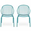 Outdoor Lounge Furniture * | Gdfstudio Emily Outdoor Modern Iron Club Chair, Set Of 2, Matte Teal