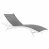 Outdoor Chairs * | Modway Glimpse Outdoor Patio Mesh Chaise Lounge Chair, White Gray