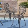 Outdoor Chairs * | Gdfstudio Gdf Studio Buddy Outdoor Cast Aluminum Dining Chairs, Shiny Copper, Set Of 2