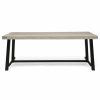 Outdoor Dining Furniture * | Gdfstudio Beau Outdoor Eight Seater Wooden Dining Table, Light Gray Finish, Black Finish