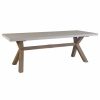 Outdoor Dining Furniture * | Outdoor Interiors Ivory Composite And Eucalyptus Wash Dining Table