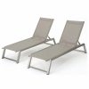 Outdoor Chairs * | Gdfstudio Gdf Studio Santa Monica Outdoor Gray Mesh Chaise Lounge With Aluminum Frame, Set