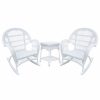 Outdoor Lounge Furniture * | Jeco Inc. Jeco 3 Piece Wicker Conversation Set In White