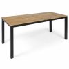 Outdoor Dining Furniture * | Gdfstudio Gdf Studio Zak Outdoor 71 Acacia Wood Dining Table, Teak Finish/Black