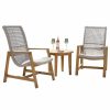 Outdoor Lounge Furniture * | Outdoor Interiors 3-Piece Nautical Rope And Teak Lounger Set With Matching Accent Table