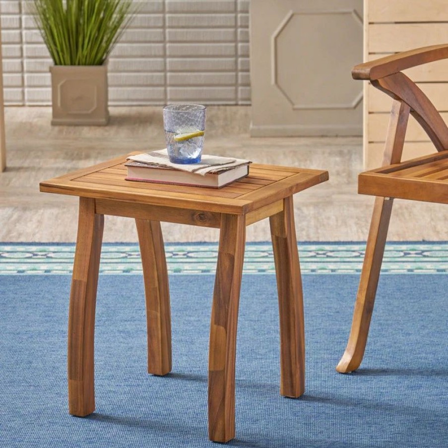 Outdoor Lounge Furniture * | Gdfstudio Gdf Studio Sadie Acacia Accent Table, Teak