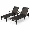 Outdoor Chairs * | Gdfstudio Gdf Studio Joy Outdoor Mesh And Aluminum Chaise Lounge, Set Of 2, Black