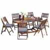 Outdoor Dining Furniture * | Outdoor Interiors Coronado 7-Piece Wood Fold And Store Dining Set