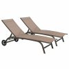 Outdoor Chairs * | Crestlive Products Adjustable Chaise Lounge Chair Outdoor Recliner With Wheels (Set Of 2), Brown