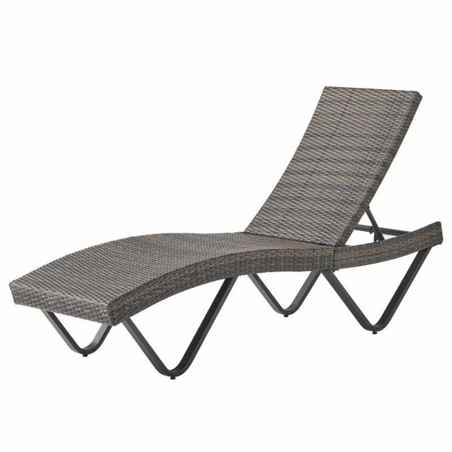 Outdoor Chairs * | Gdfstudio Gdf Studio Zanna Outdoor Wicker Chaise Lounge