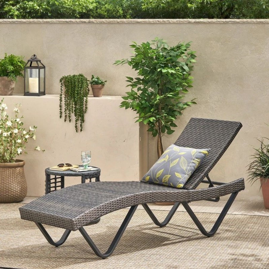 Outdoor Chairs * | Gdfstudio Gdf Studio Zanna Outdoor Wicker Chaise Lounge