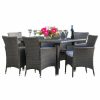 Outdoor Dining Furniture * | Gdfstudio Gdf Studio 7-Piece Malta Outdoor Gray Dining Set