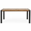 Outdoor Dining Furniture * | Gdfstudio Roseland Outdoor Acacia Wood Dining Table, Teak/Black