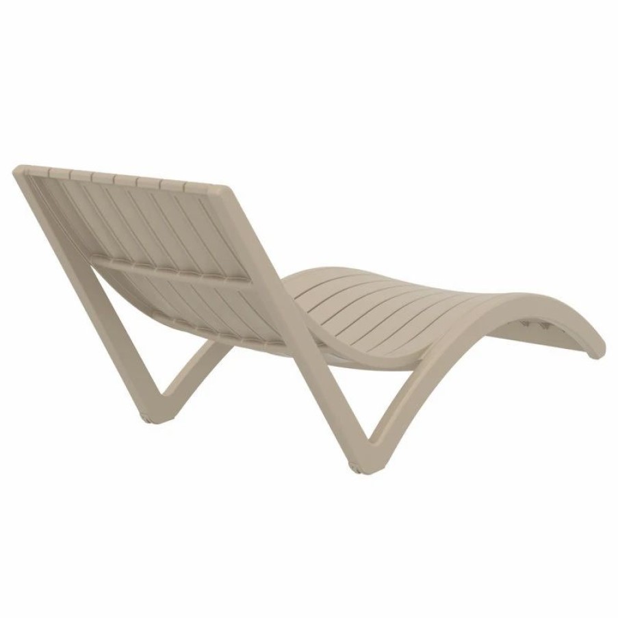 Outdoor Chairs * | Compamia Slim Pool Chaise Sun Lounger, Set Of 2, Taupe