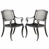 Outdoor Chairs * | Gdfstudio Marietta Outdoor Cast Aluminum Dining Chairs, Set Of 2