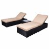 Outdoor Chairs * | Belleze Wicker Rattan Chaise Sofa 3-Piece Lounge Set