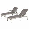 Outdoor Chairs * | Gdfstudio Gdf Studio Joy Outdoor Mesh And Aluminum Chaise Lounge, Set Of 2, Gray