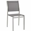 Outdoor Chairs * | Modway Shore Outdoor Patio Aluminum Side Chair, Silver Gray