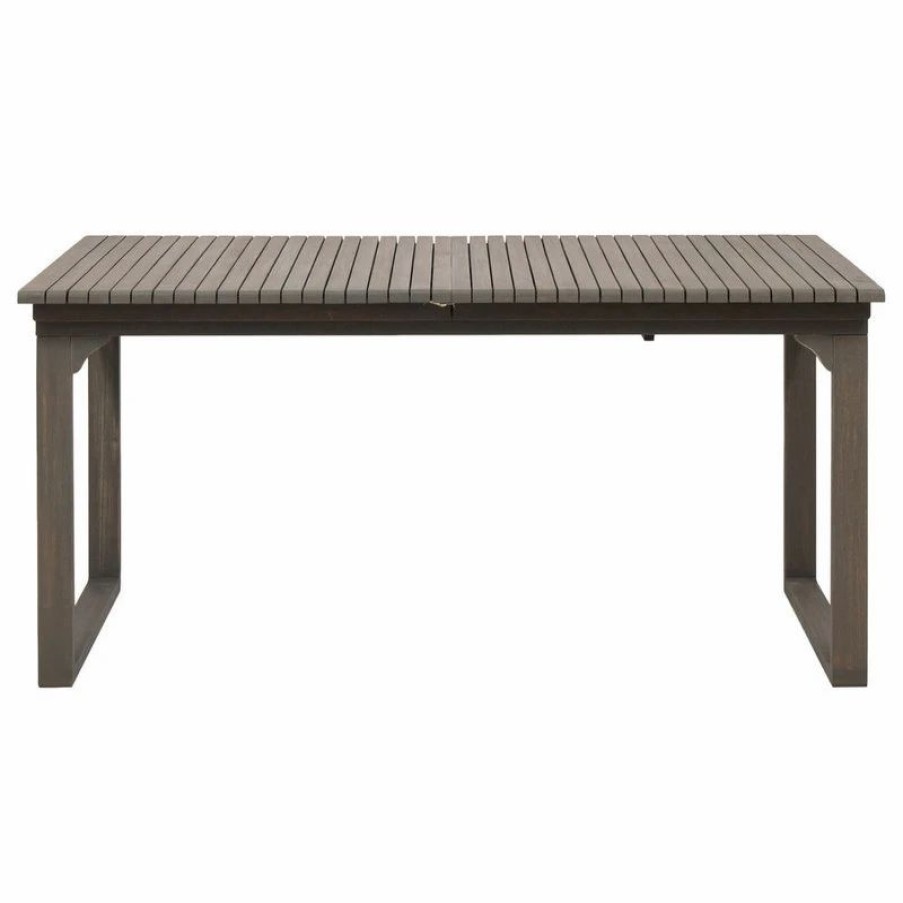 Outdoor Dining Furniture * | Gdfstudio Yilia Outdoor Expandable Acacia Wood Dining Table, Gray Finish