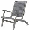 Outdoor Lounge Furniture * | Outdoor Interiors Gray Wash Eucalyptus And Driftwood Gray Wicker Lounger