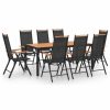 Outdoor Dining Furniture * | Vida Xl International B.V. Vidaxl Patio Dining Set 9 Piece Aluminum Black Garden Outdoor Table And Chair