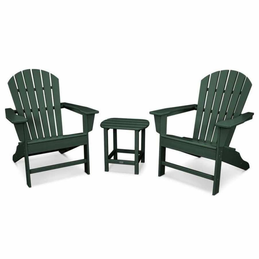 Outdoor Lounge Furniture * | Polywood South Beach Adirondack 3-Piece Set, Green