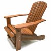 Outdoor Chairs * | Outdoor Interiors Eucalyptus Adirondack Chair With Built-In Ottoman