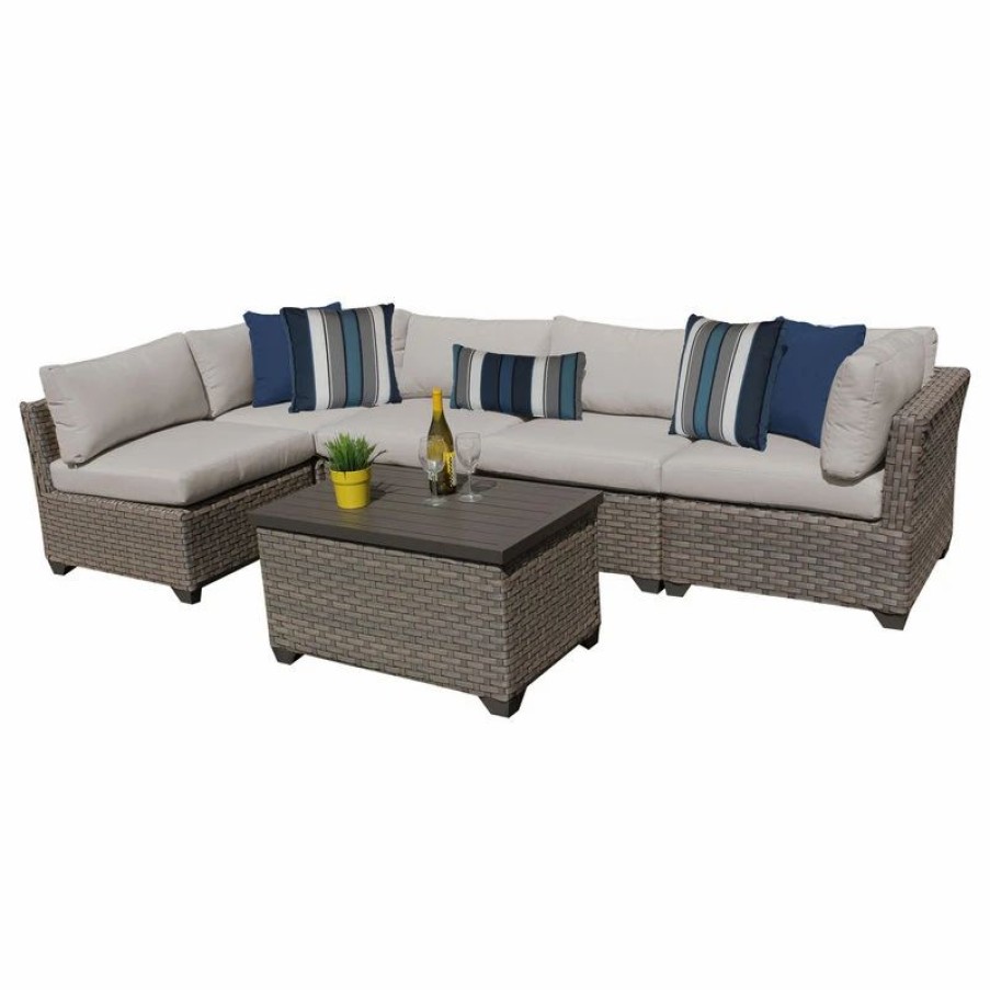 Outdoor Lounge Furniture * | Tkclassics Monterey 6 Piece Outdoor Wicker Patio Furniture Set 06A