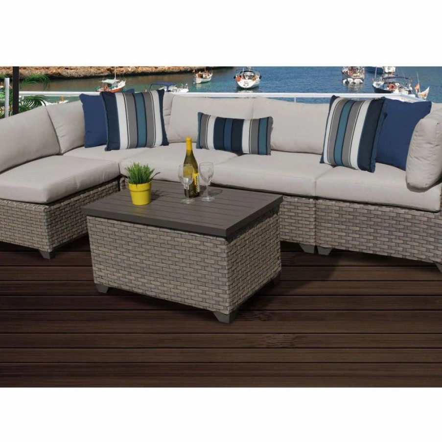 Outdoor Lounge Furniture * | Tkclassics Monterey 6 Piece Outdoor Wicker Patio Furniture Set 06A