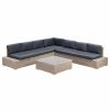 Outdoor Lounge Furniture * | Gdfstudio Gdf Studio Pueblo Outdoor 7 Seat Wicker V Shaped Sectional Sofa, Cushions