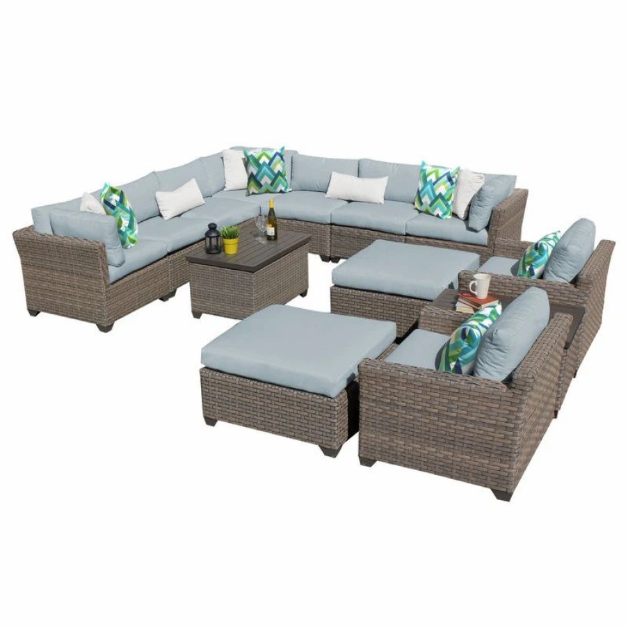 Outdoor Lounge Furniture * | Tkclassics Monterey 13 Piece Outdoor Wicker Patio Furniture Set 13A, Spa