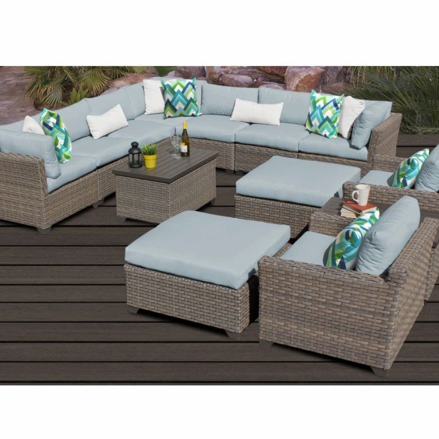 Outdoor Lounge Furniture * | Tkclassics Monterey 13 Piece Outdoor Wicker Patio Furniture Set 13A, Spa